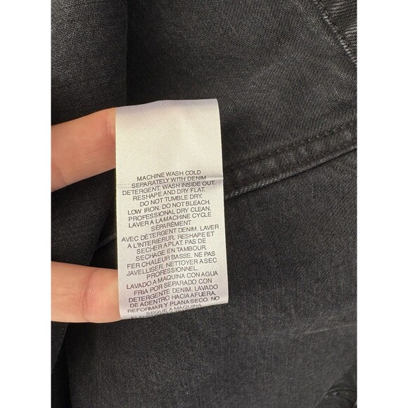 Tibi Womens Skirt Black Denim Jean Midi with Front Slit NWT - Picture 9 of 9